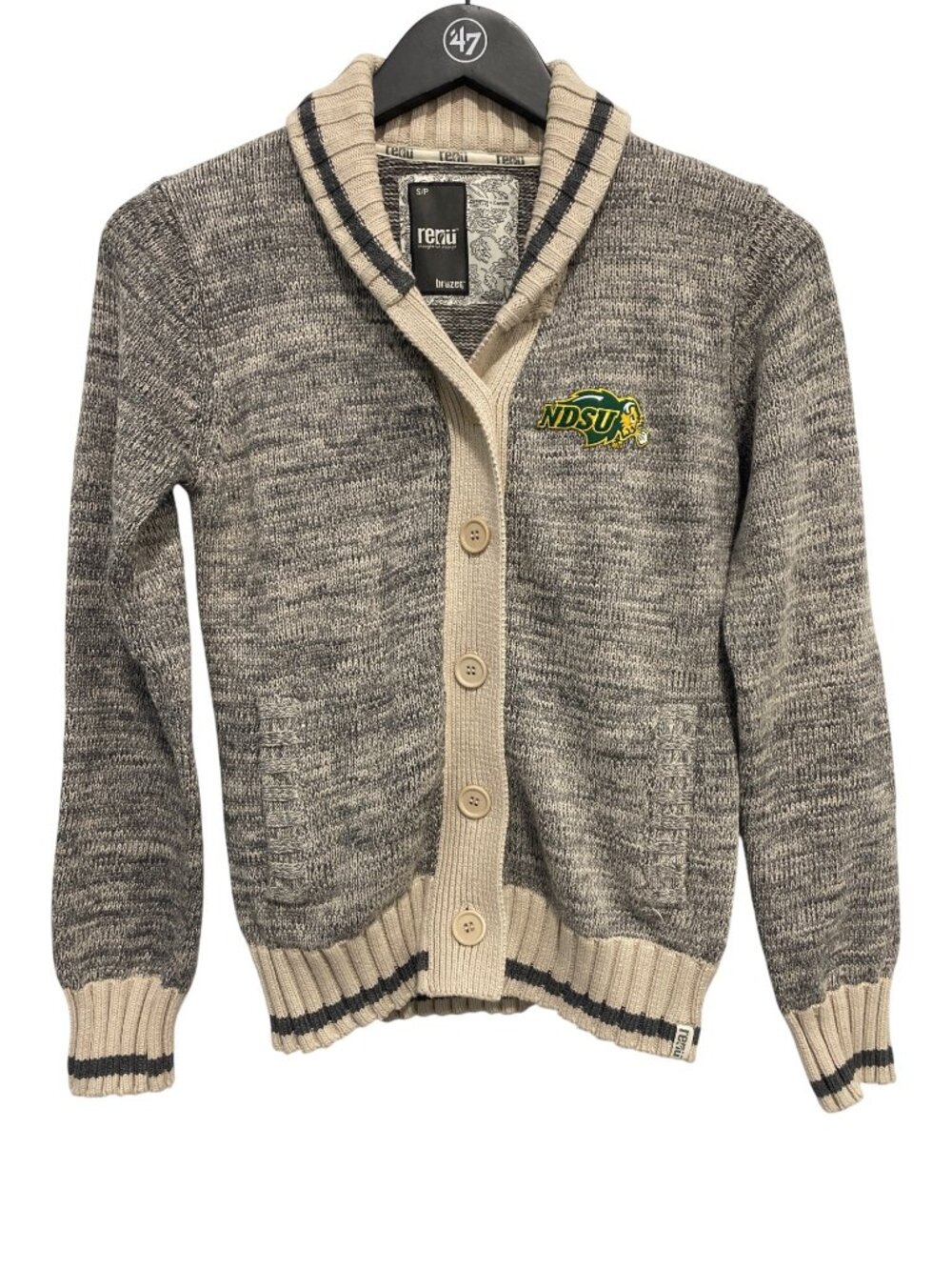 Bruzer Renu NDSU Bison Cardigan Sweater Small Button Up Long Sleeve Collegiate